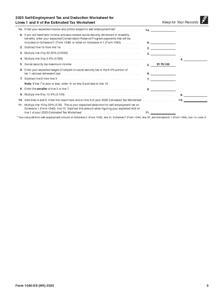 2025 Form IRS 1040 ES NR Fill Online Printable Fillable Blank 