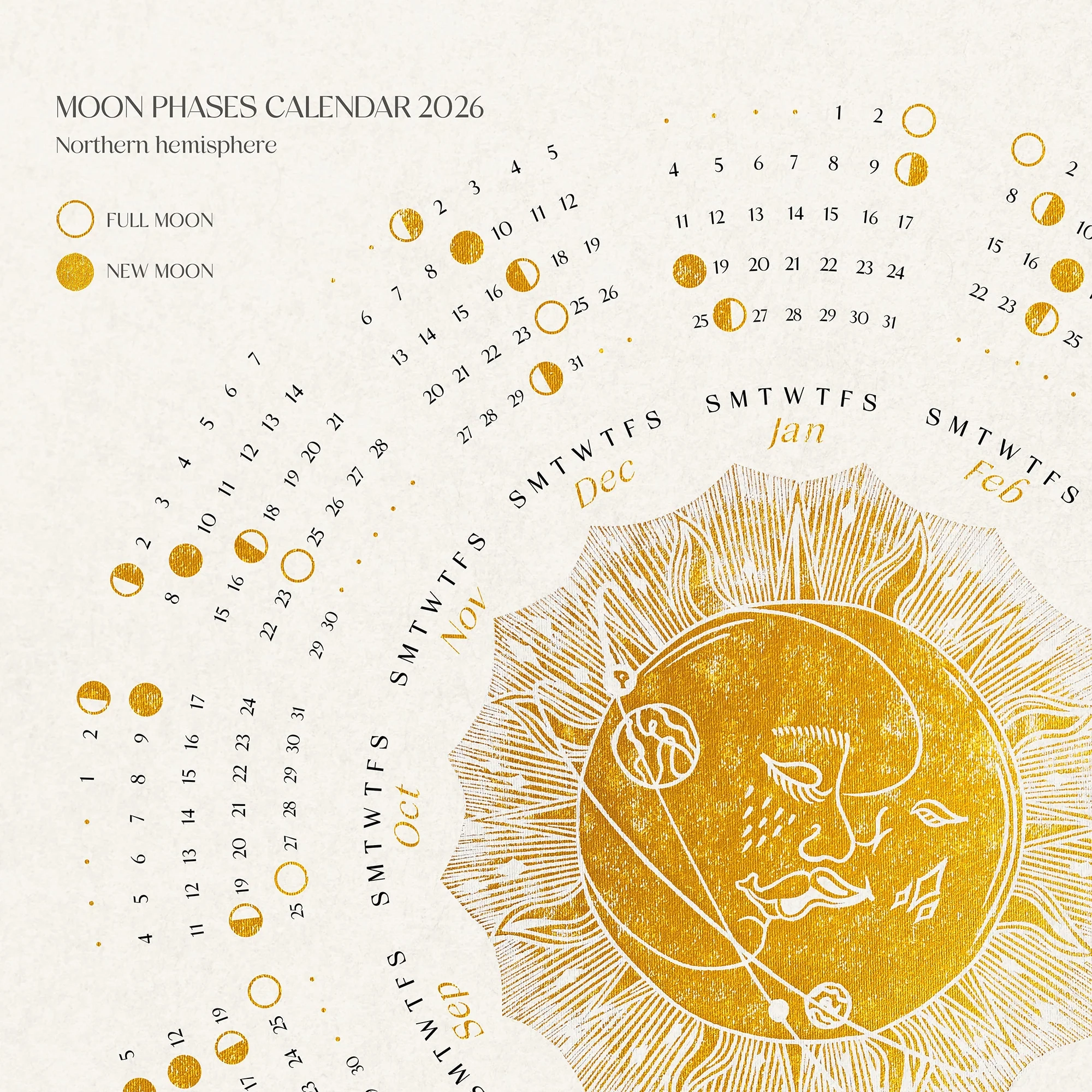 Moon Calendar 2026 Printable