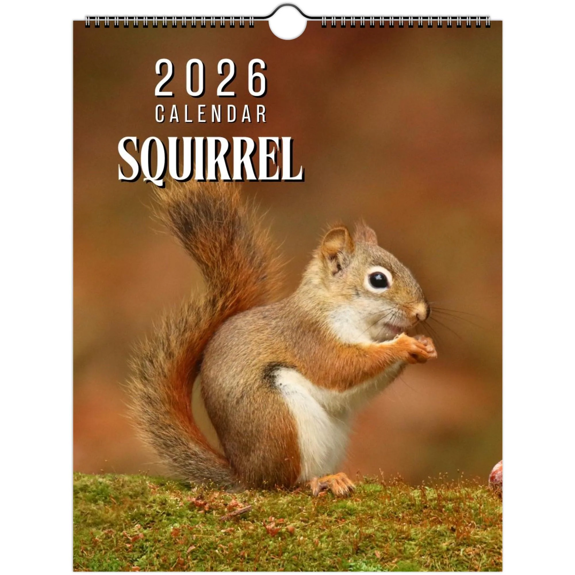 2026 Squirrel Wall Calendar Wildlife Art Print Animal Theme 