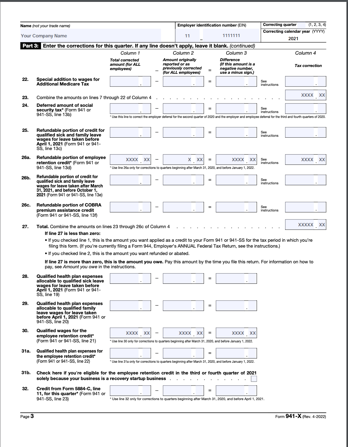 21 Printable Form 941 Templates Fillable Samples In PDF Word To 