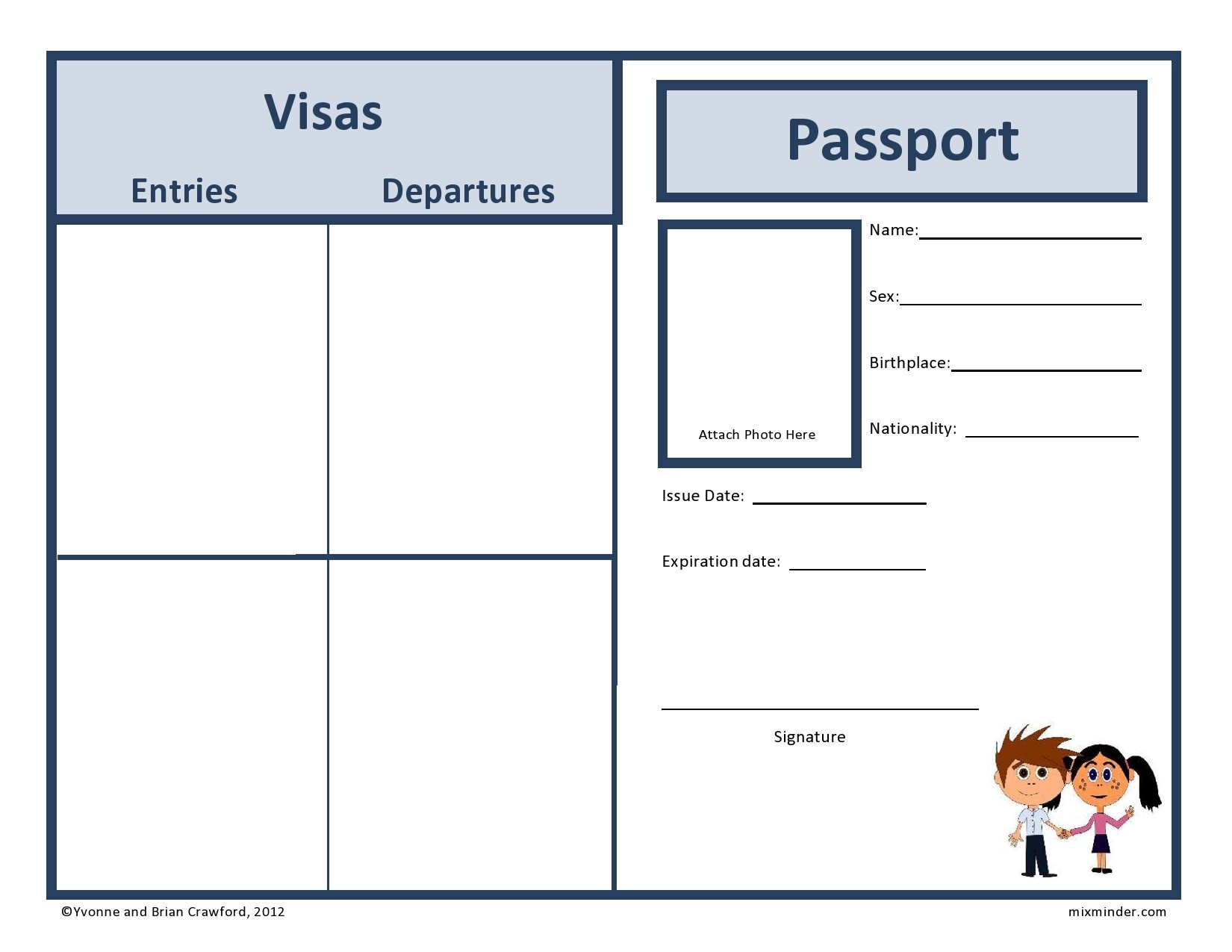 Printable Editable Passport Template