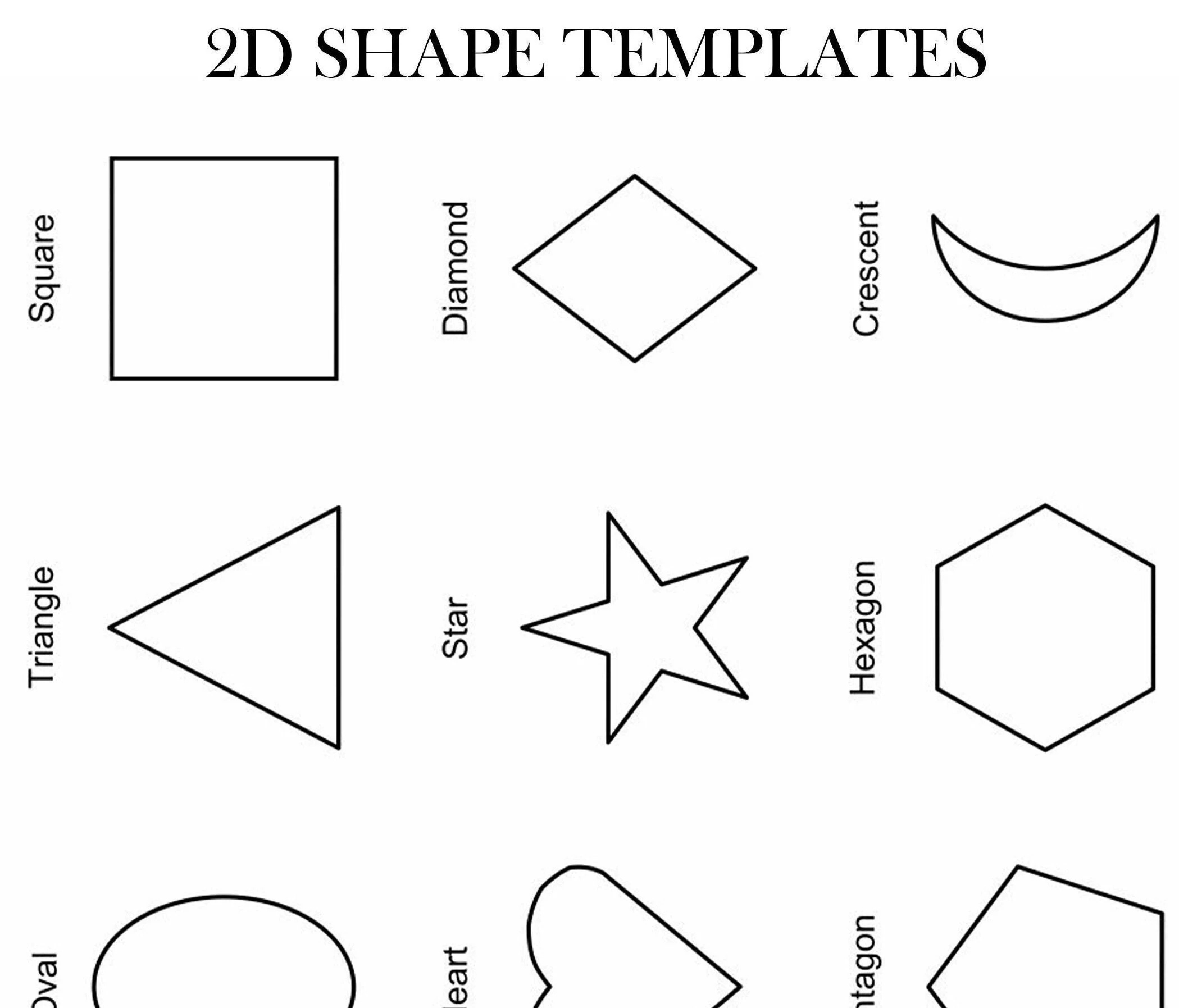 2D Shapes To Print Shape Templates Colour In Kids Arts And Crafts Jpg A4 Template Download
