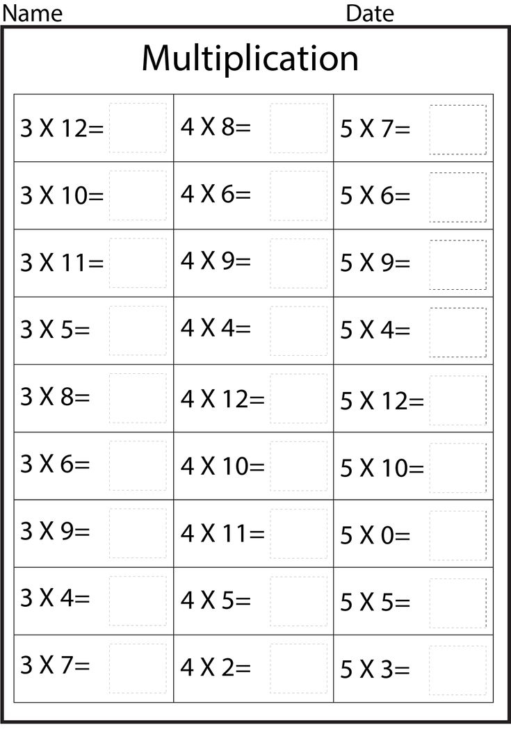 Times Tables Worksheets Printable Year 3