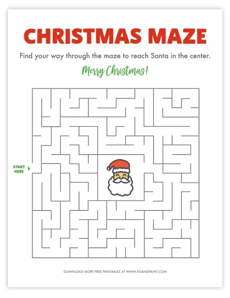 34 Free Printable Christmas Games And Activities Pjs And Paint