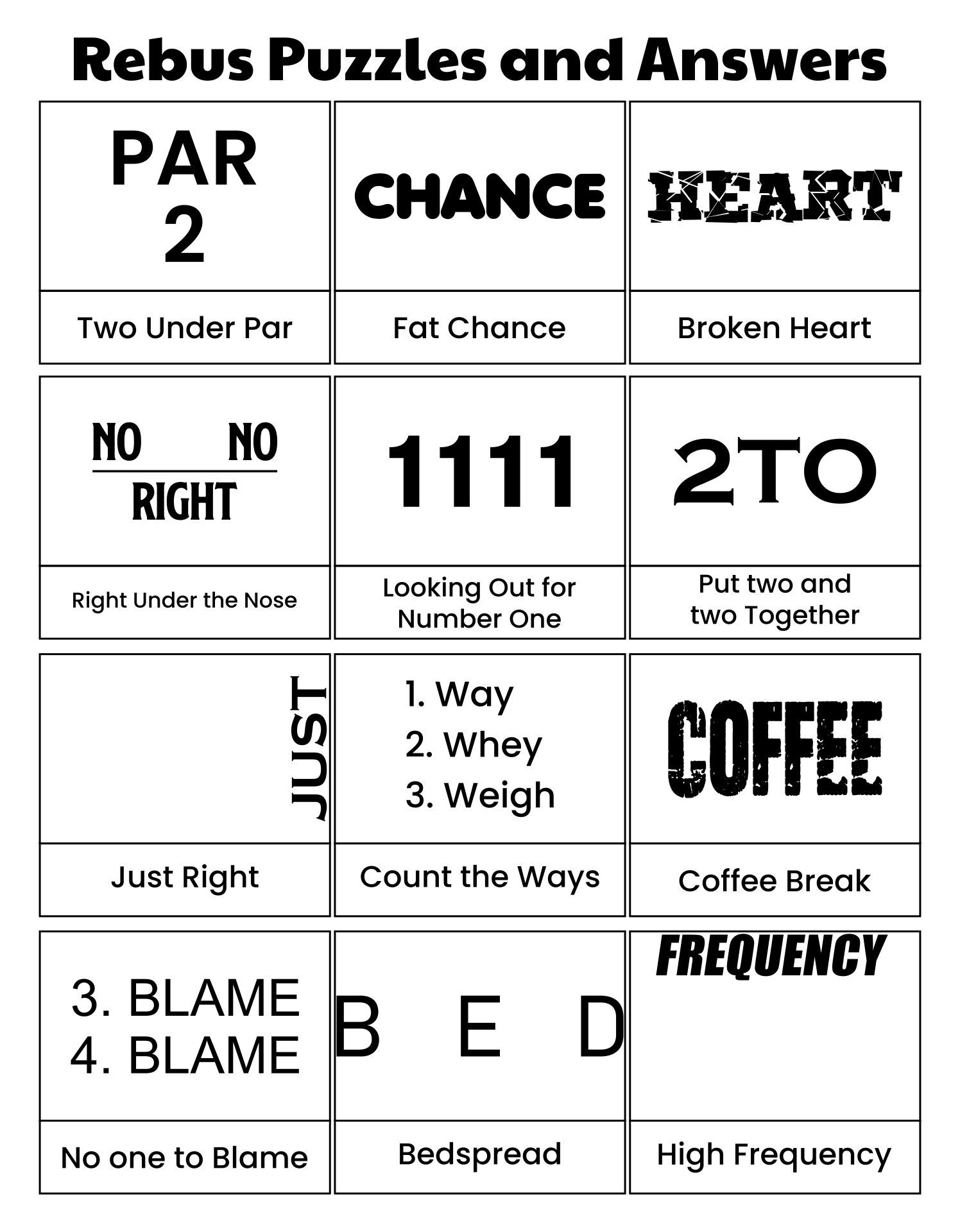 Free Printable Rebus Word Puzzles And Answers