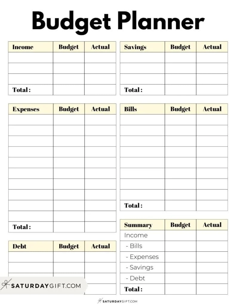 Free Budget Template Printable