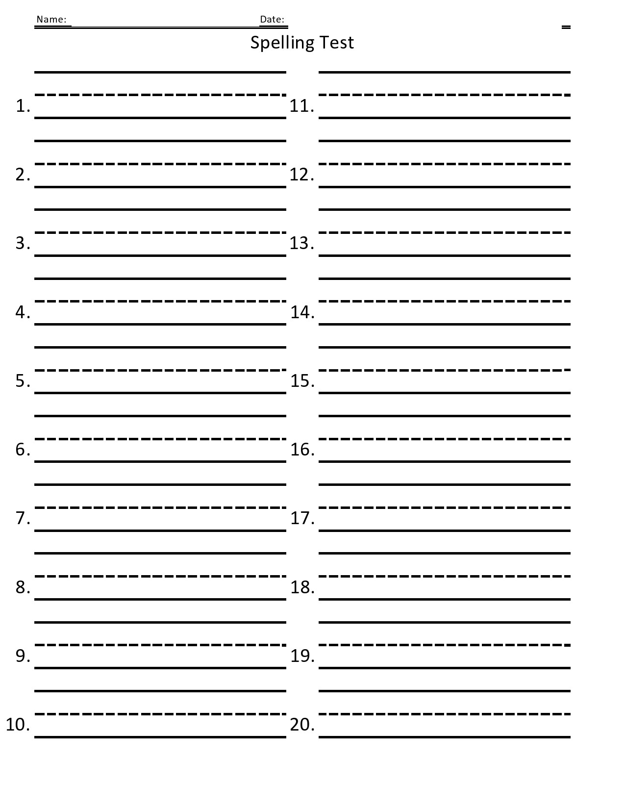 Worksheet Free Printable Spelling Quiz