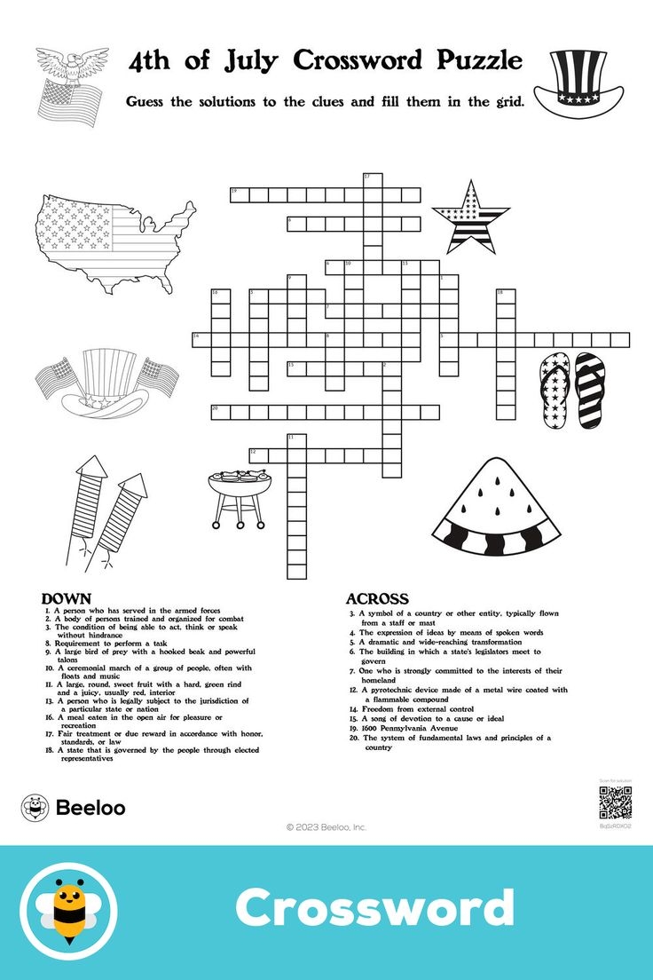 July 4th Crossword Puzzles Printable