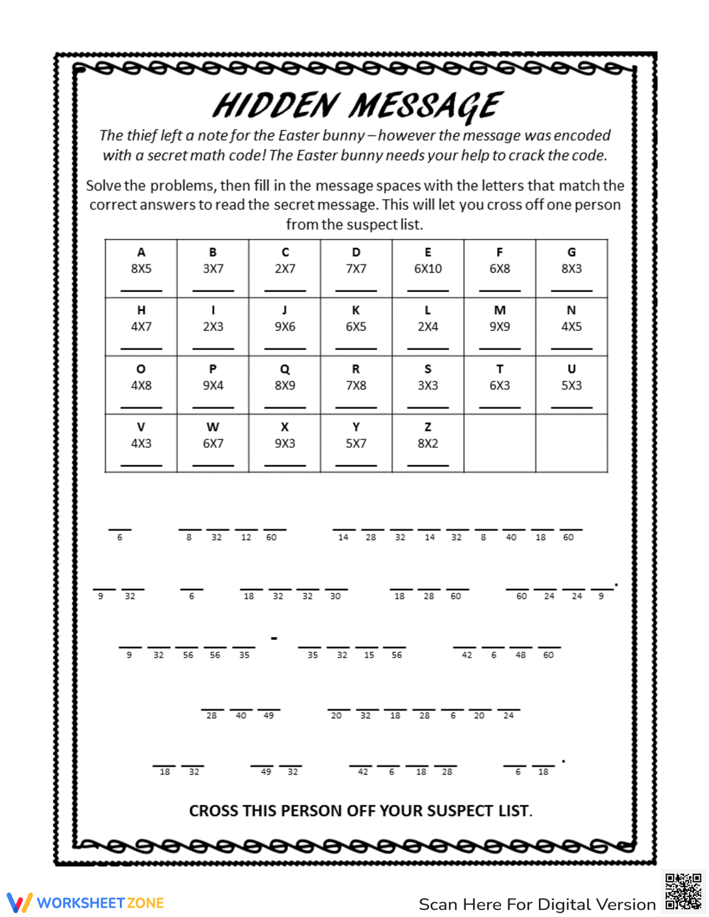 Crack The Code Free Printable