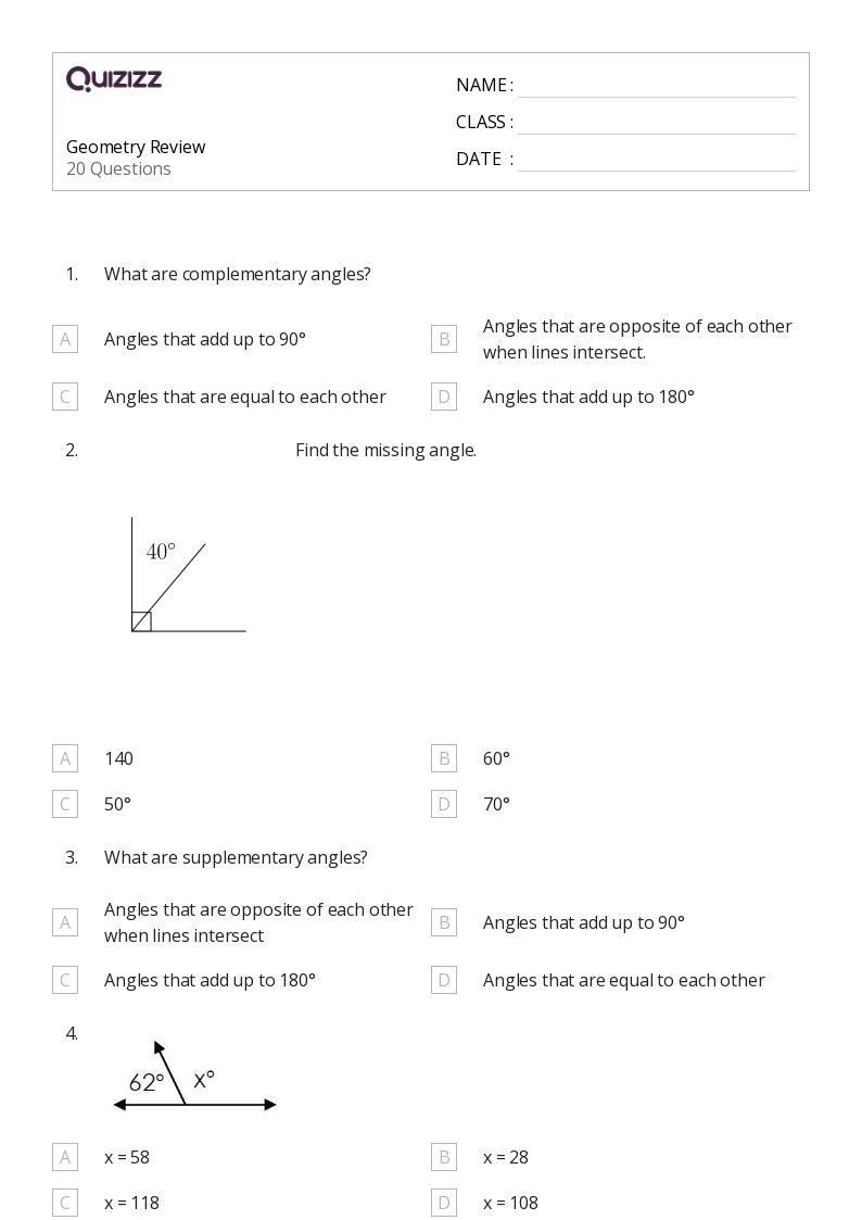 50 Geometry Worksheets For 8th Grade On Quizizz Free amp Printable