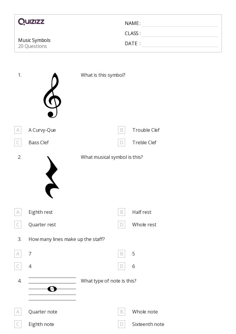 Printable Homeschool Worksheets For Music