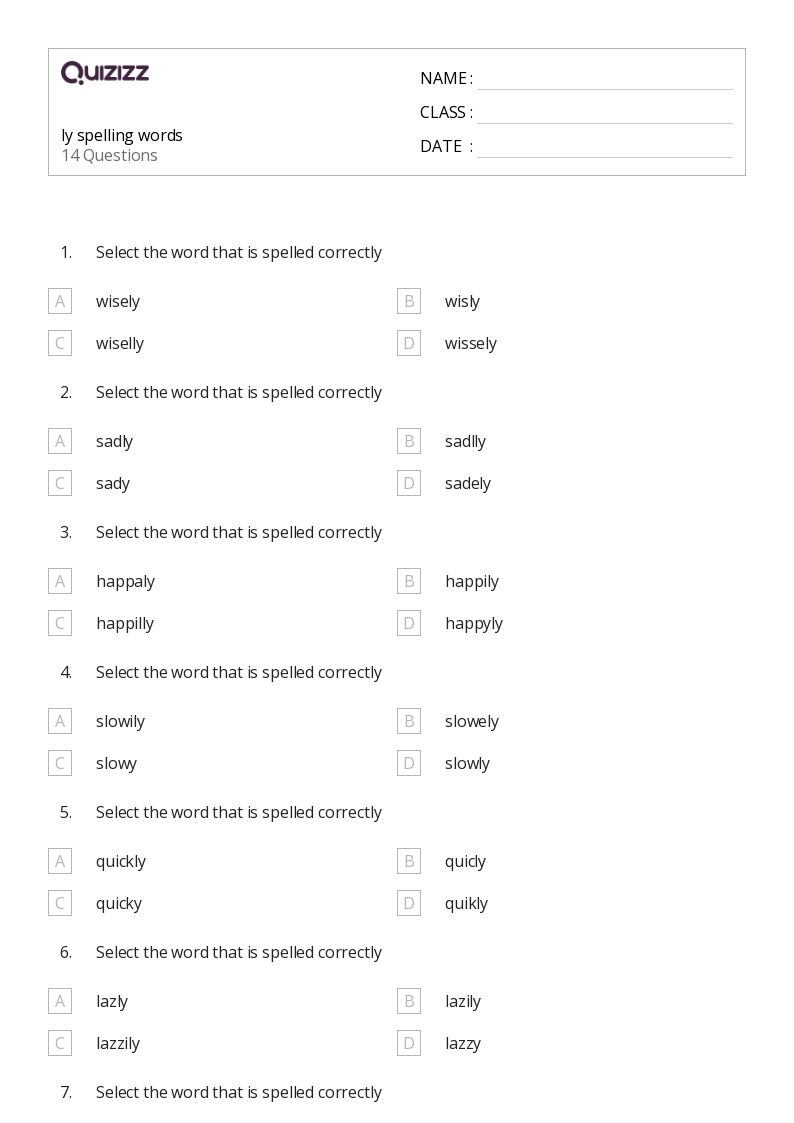 50 Spelling Worksheets For 3rd Grade On Quizizz Free amp amp 