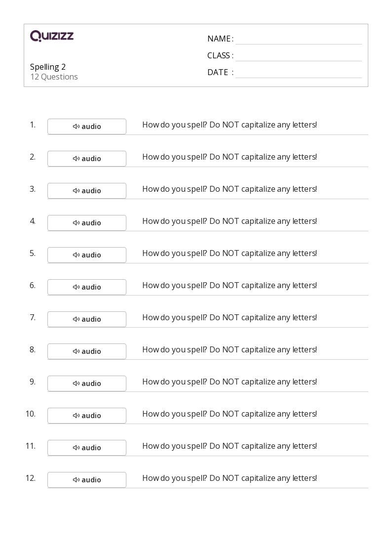 50 Spelling Worksheets For 6th Grade On Quizizz Free amp amp 