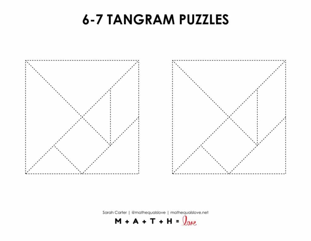 6 7 Tangram Puzzles Math Love