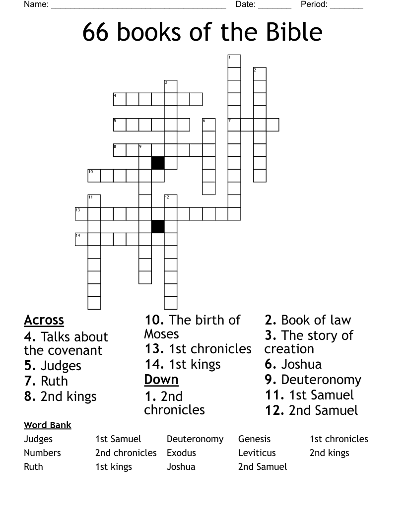 Free Online Printable Christian Crossword Puzzles
