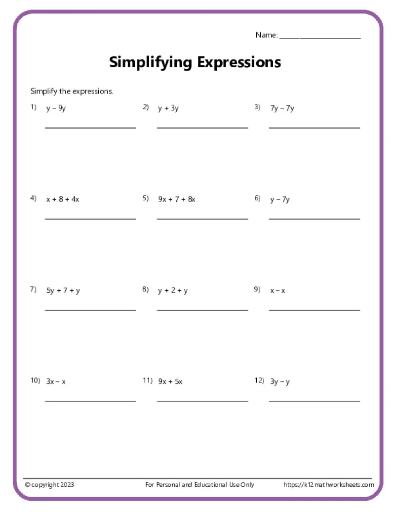 6th Grade Printable Worksheets Free