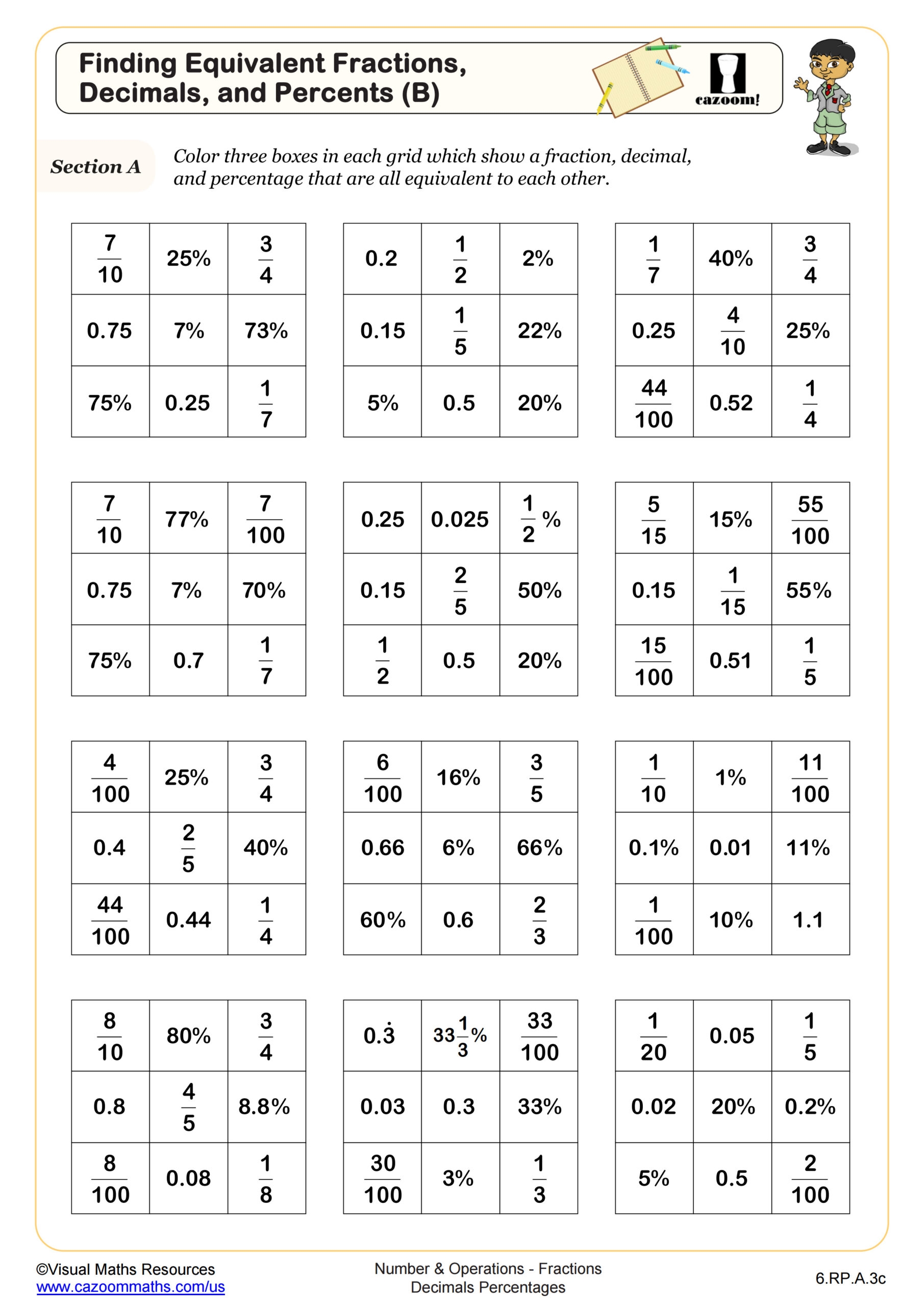 Printable 6th Grade Math Worksheets Free