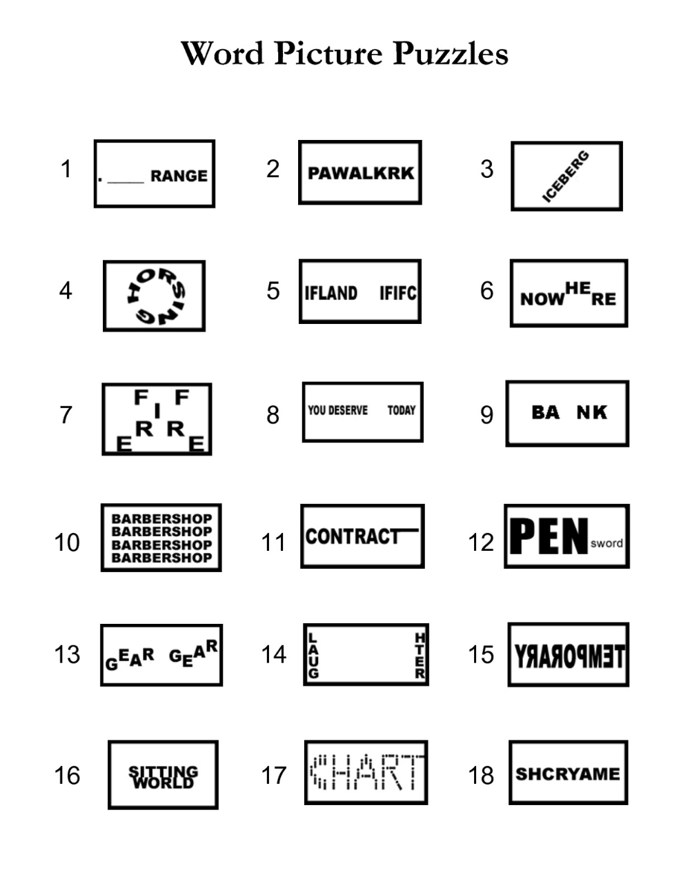 Puzzles And Brain Teasers Printable