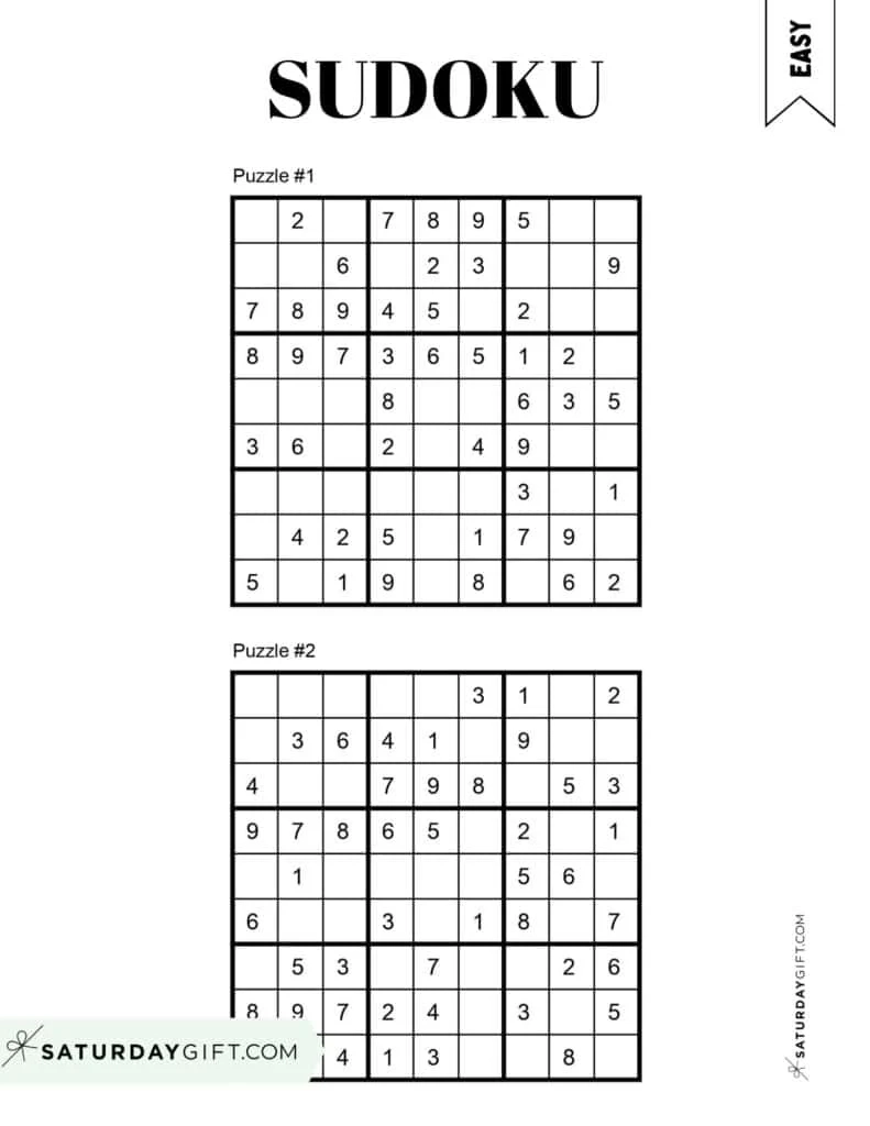 Free Printable Sudoku Puzzles 6 Per Page Easy