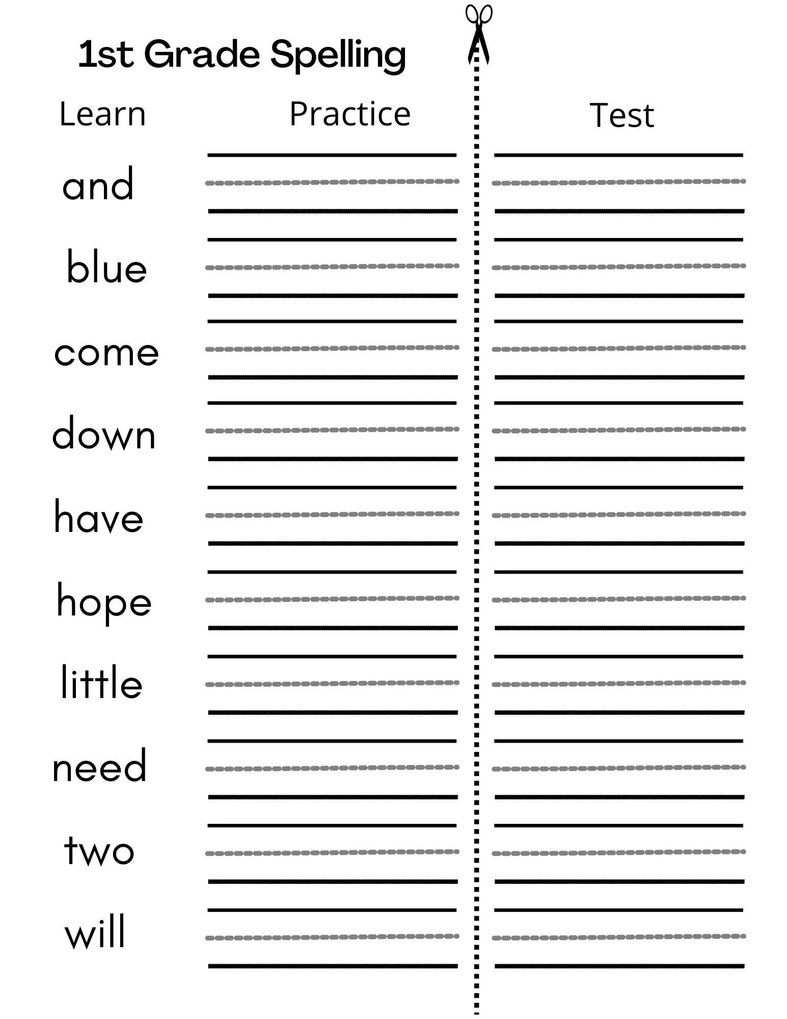 Printable Writing Worksheets For 1st Grade