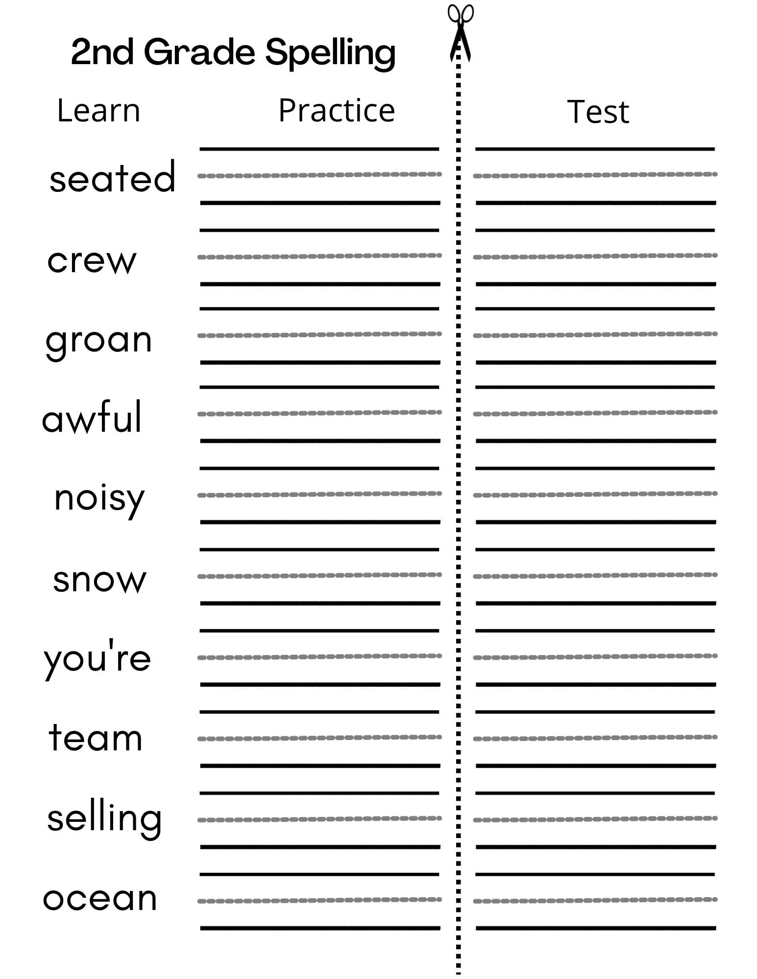 8 Printable Second Grade Writing Spelling Worksheets Spelling 