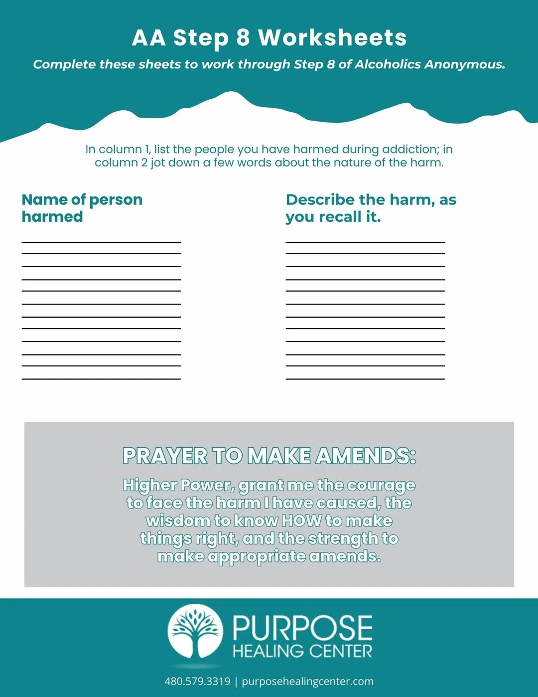 Printable Aa Step Worksheets
