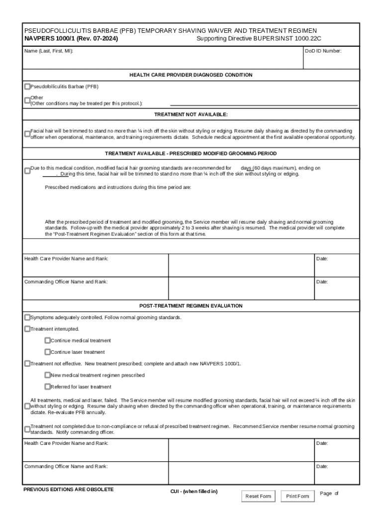 Air Force Facial Hair Regulations 2024 Form NAVPERS 1000 1 Fill 