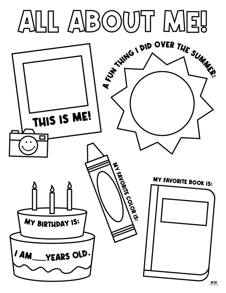 All About Me Worksheet Preschool Printable