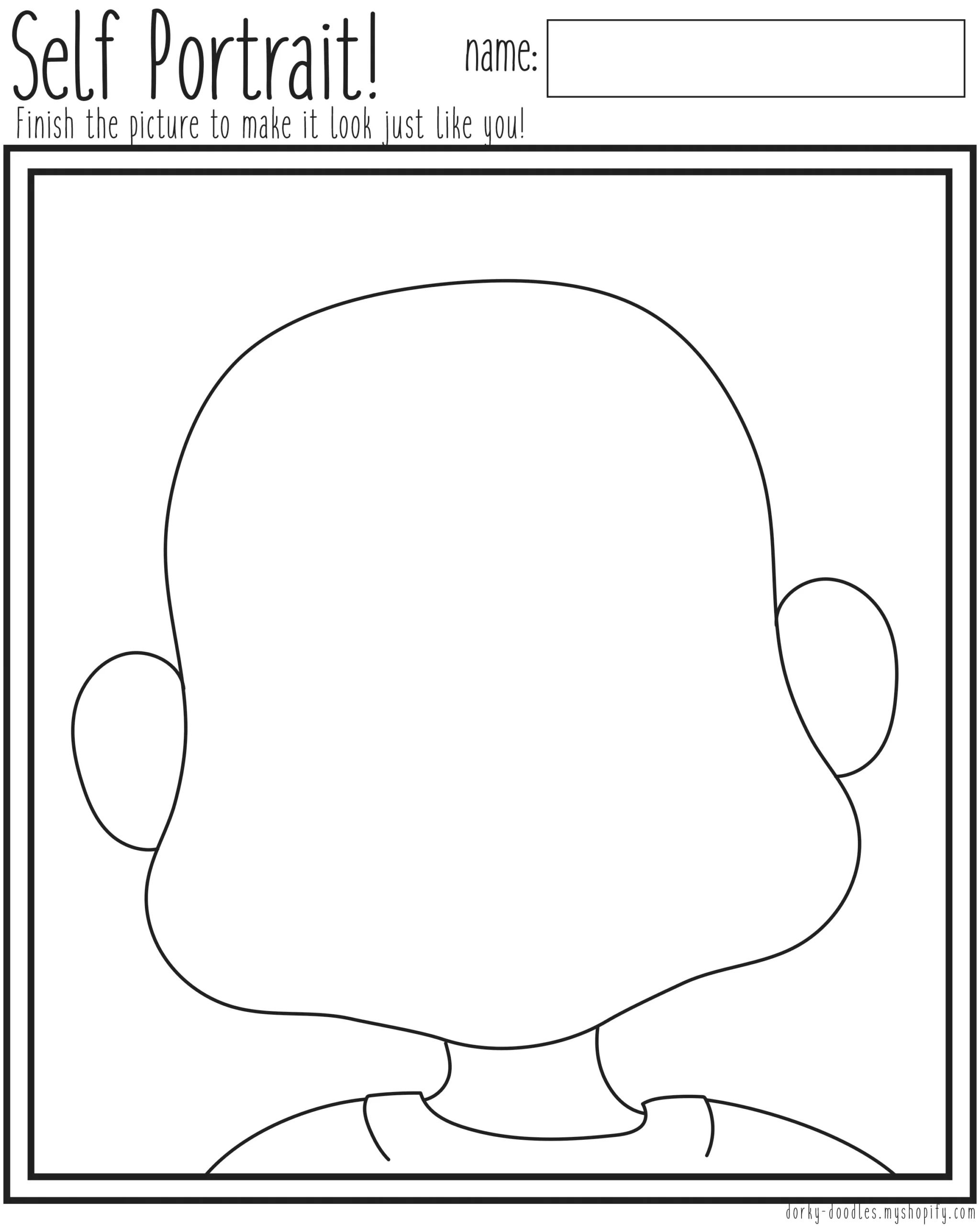 All About Me Self Portrait Template Event Program Template