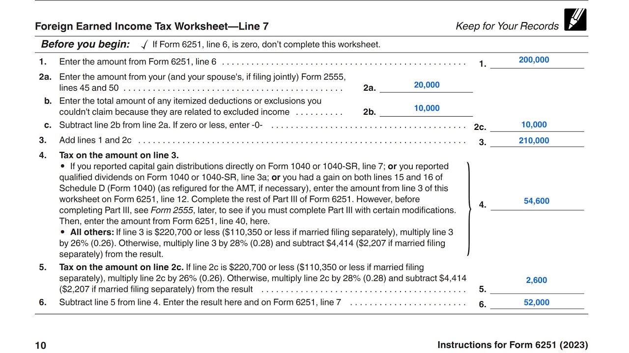 Irs Form 6251 2020 Pdf