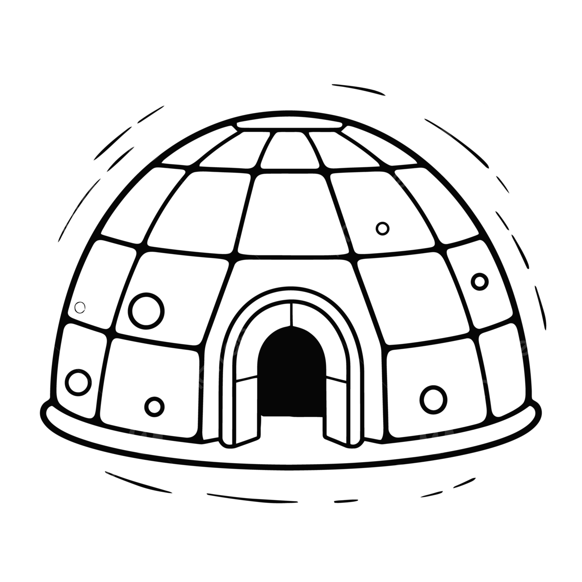 An Igloo Outline Template For You To Print Out Sketch Drawing 