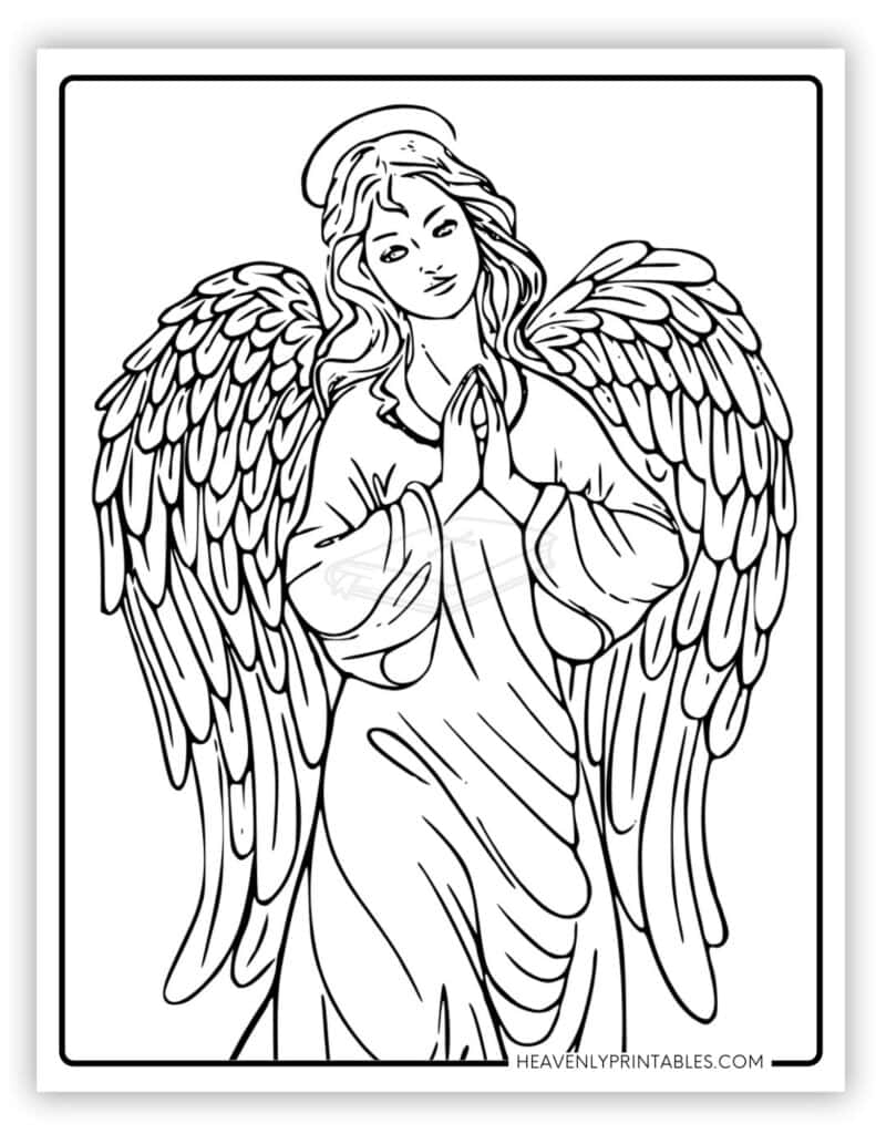 Angel Coloring Pages Free PDF Printables Heavenly Printables