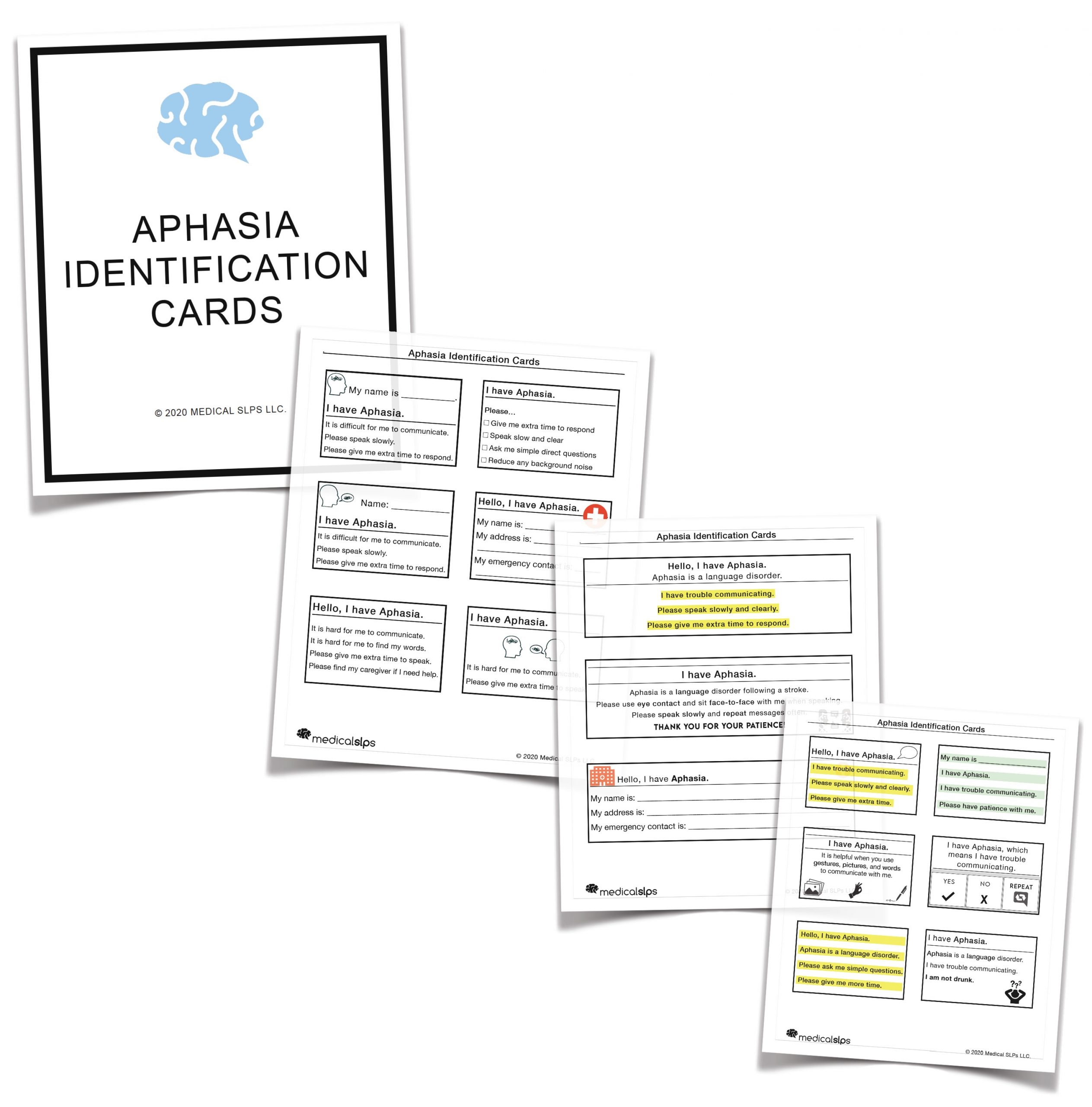 Aphasia Identification Cards