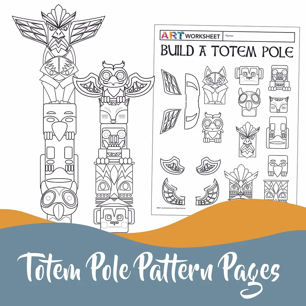 Art History Build A Totem Pole Pattern Template Pages Northwestern 