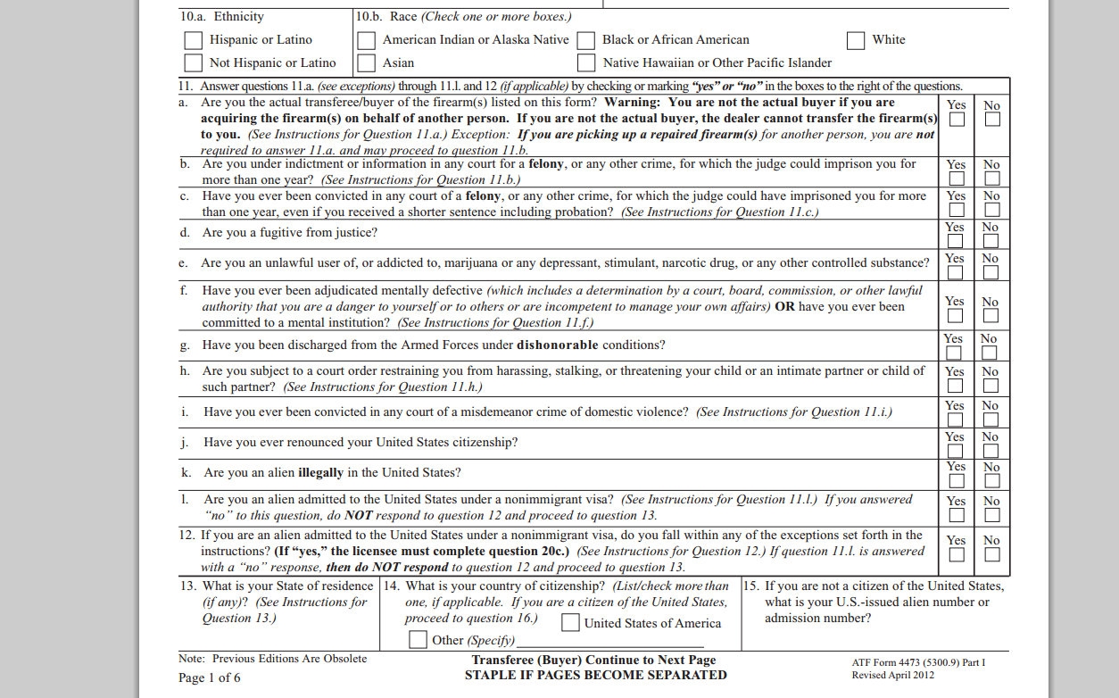 ATF Form 4473 Firearms Licensing And Consulting Group LLC