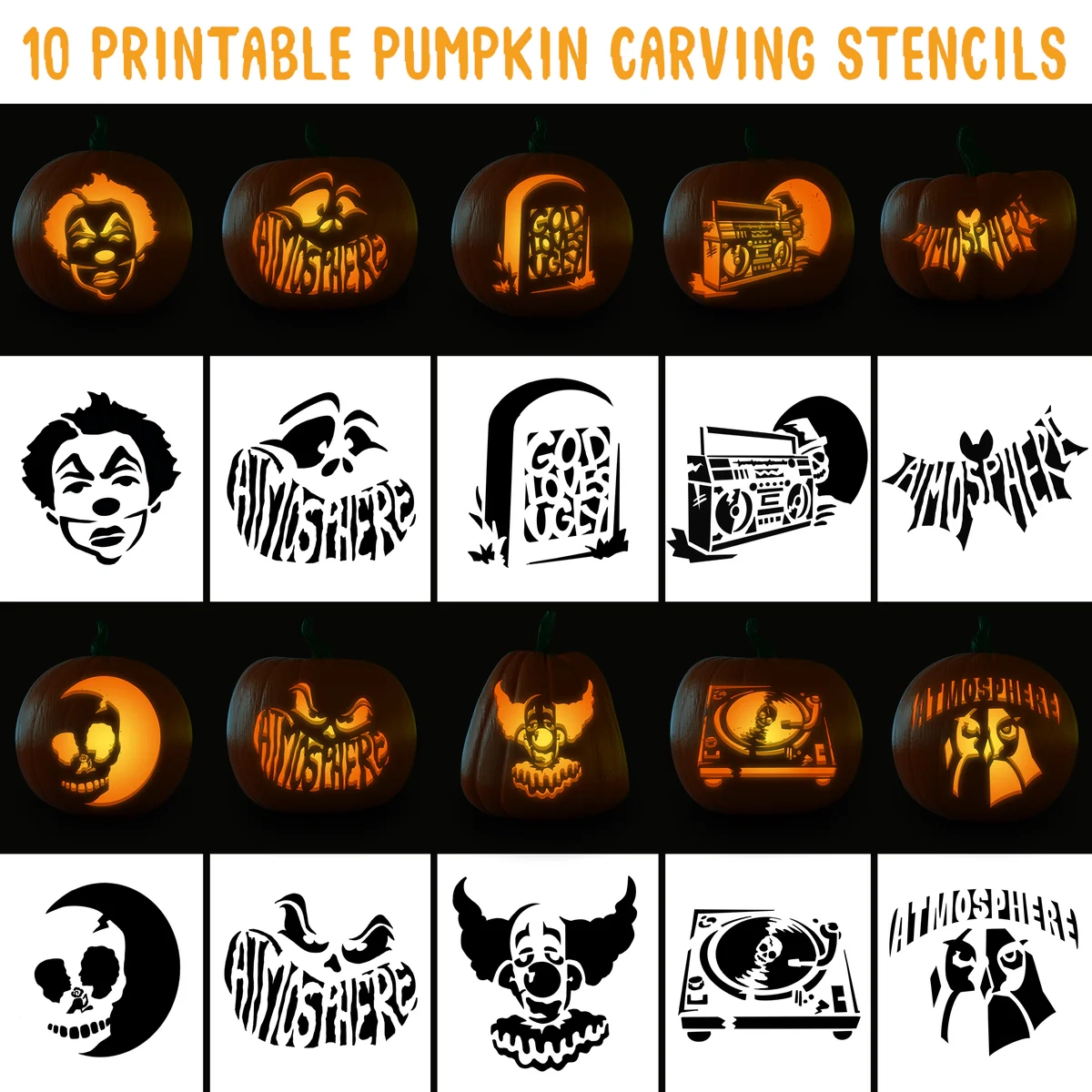 Pumpkin Carving Templates Printables