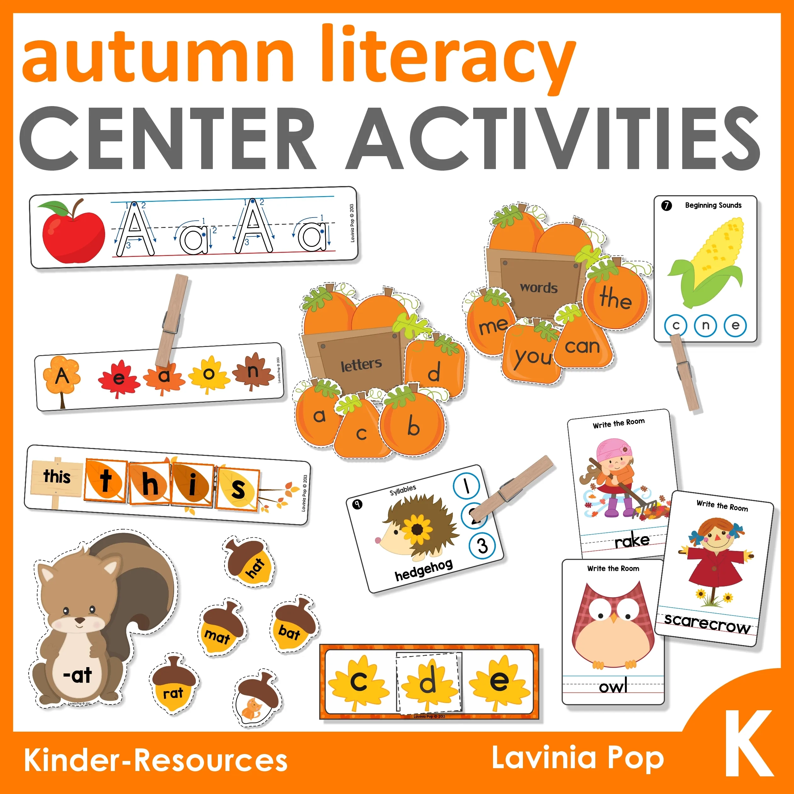 Autumn Literacy Centers For Kindergarten In My World