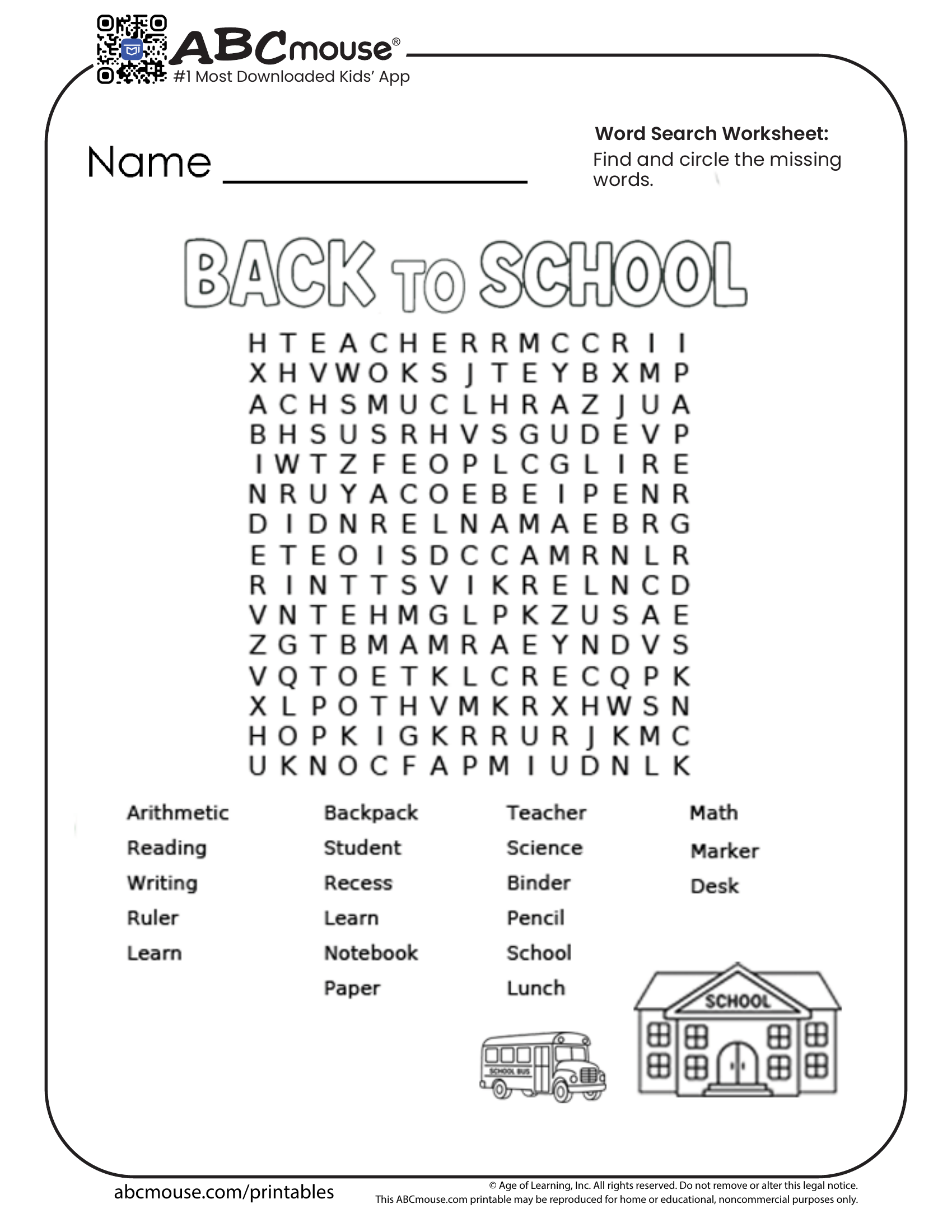 Free Educational Printable Worksheets