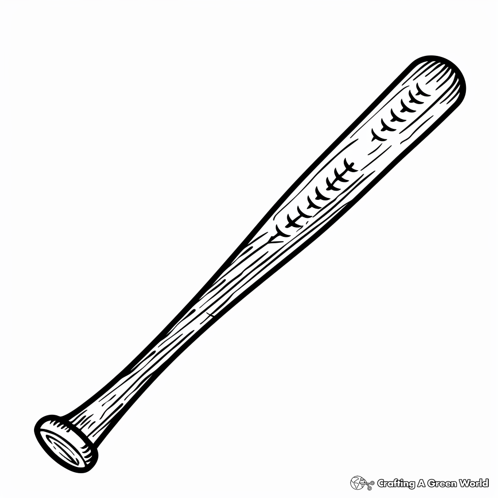 Baseball Bat Coloring Pages Free amp Printable 