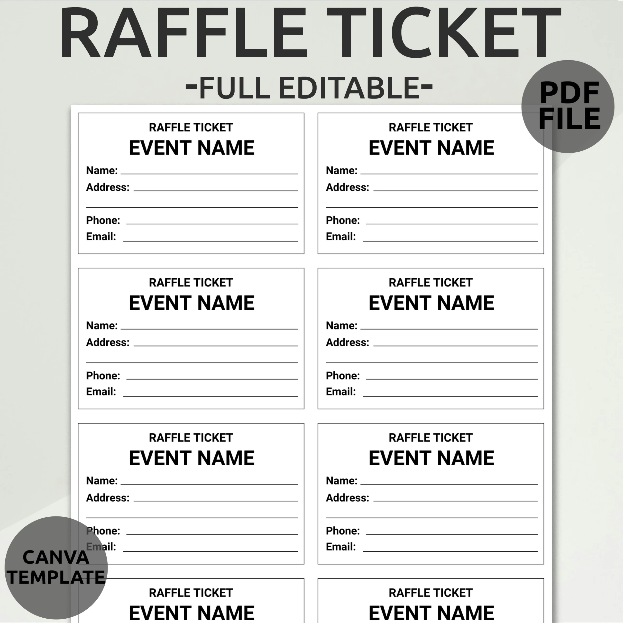 Raffle Ticket Template Free Printable