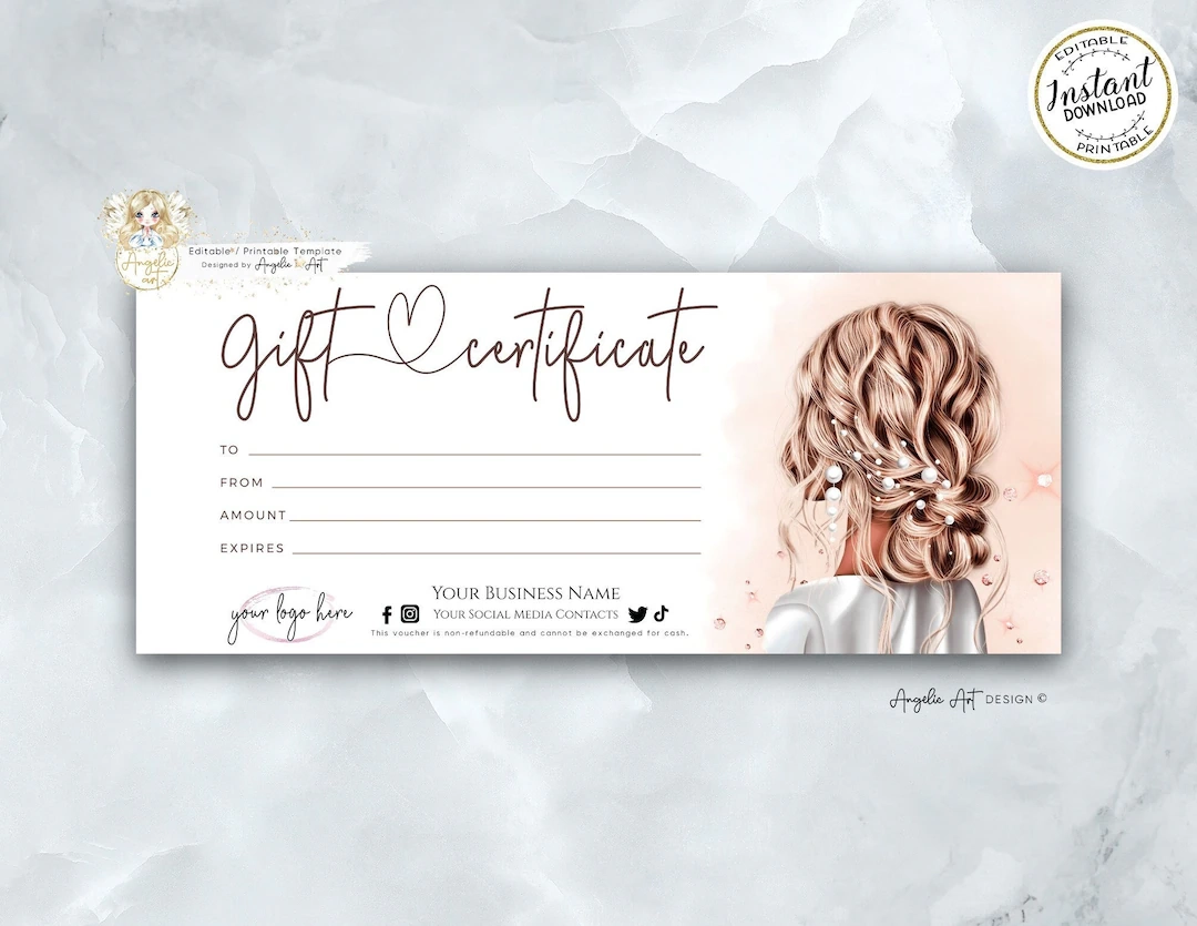 Hair Salon Gift Certificate Template Free Printable