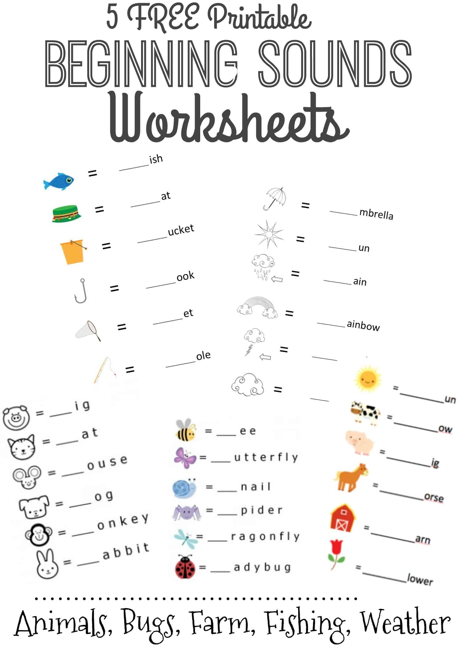 Beginning Sounds Worksheets Free Printable