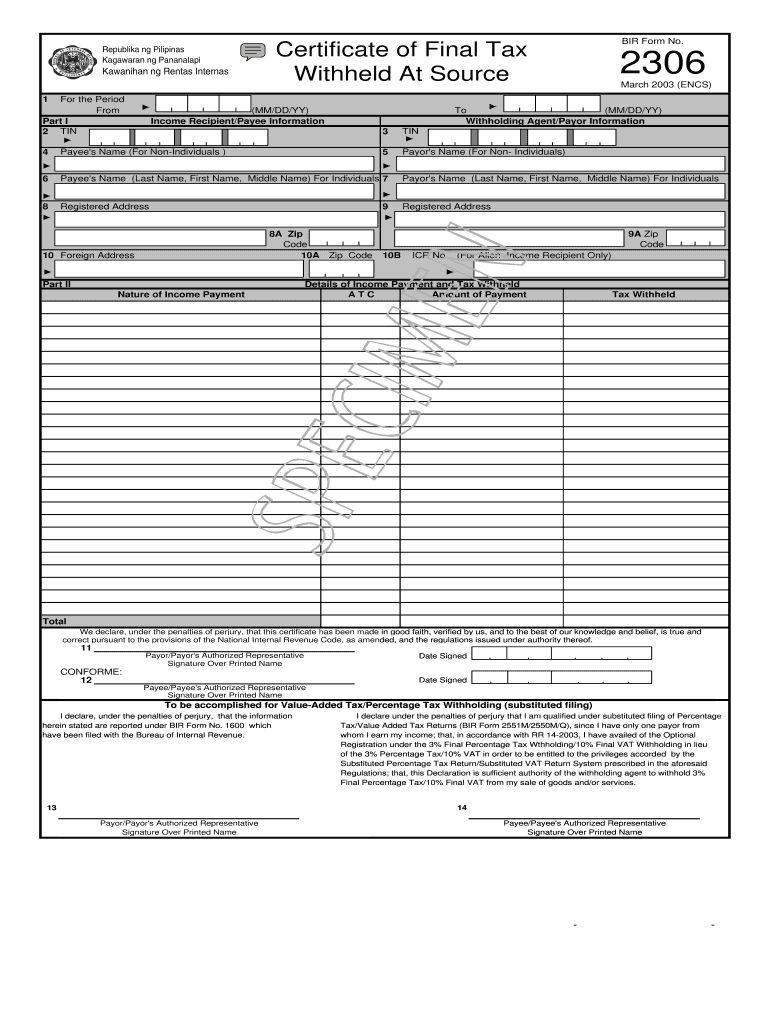 Bir Form 2307 Excel Format Free Download