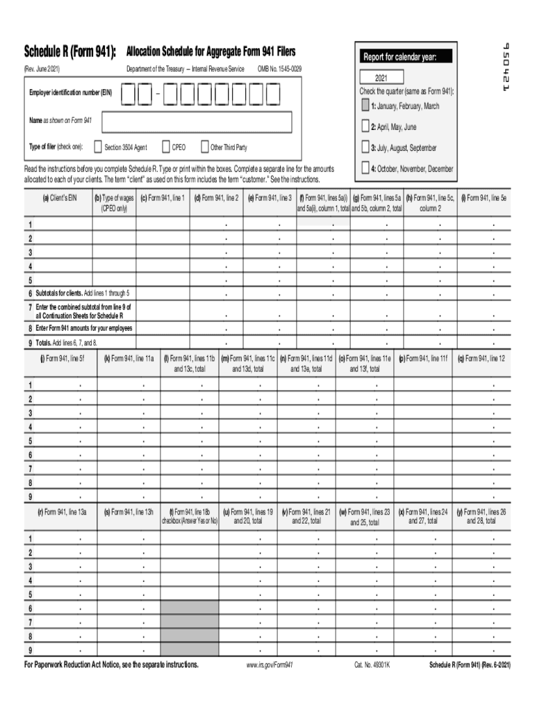 Irs Form 941 Schedule B 2022 Fillable