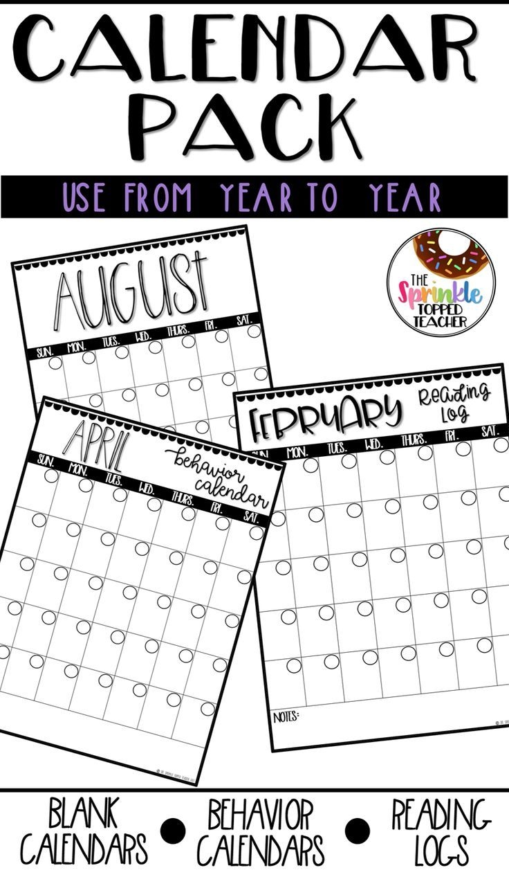 Blank Printable Calendar Elementary