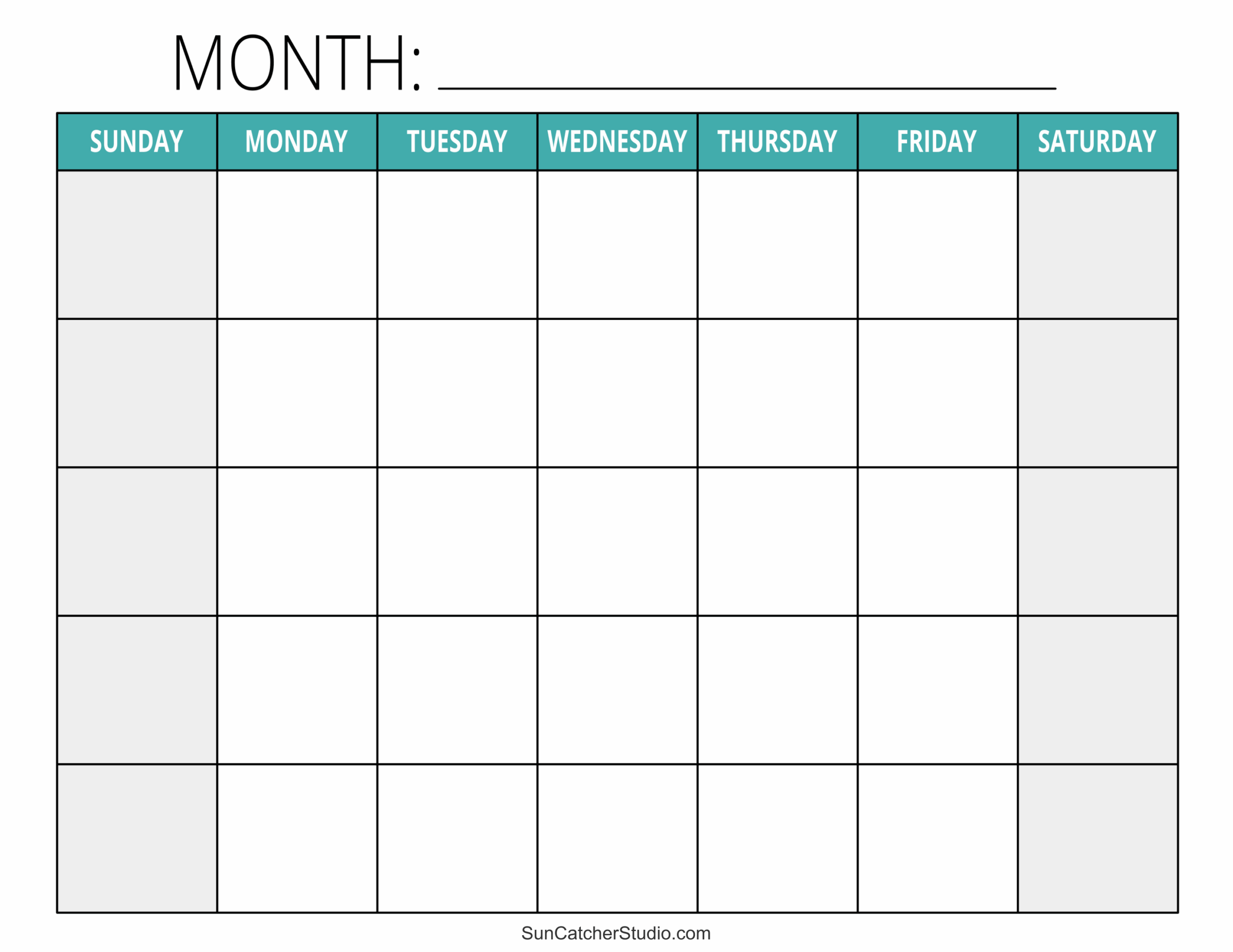 Make Custom Printable Blank Calendars