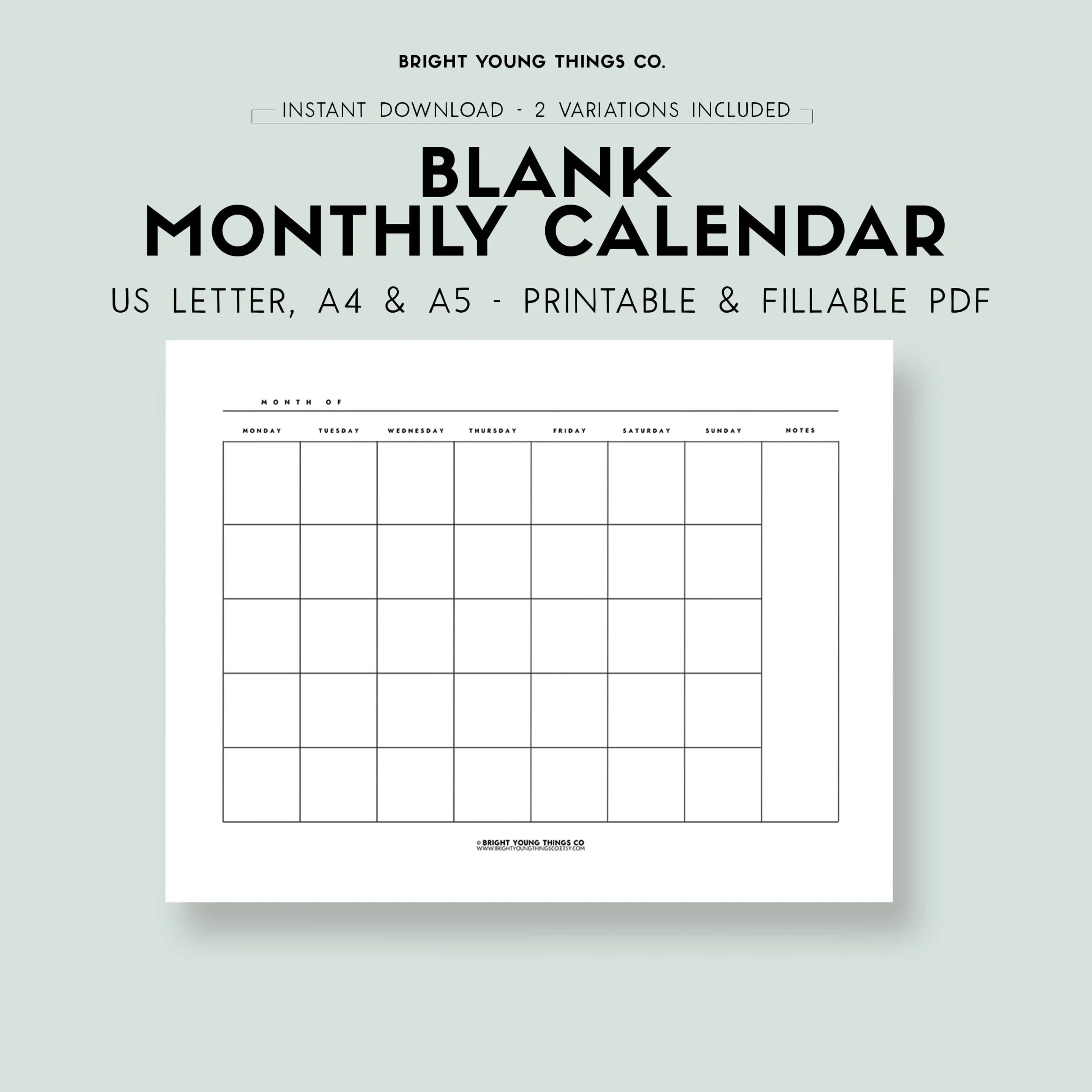 Blank Monthly Calendar Blank Monthly Calendar Printable 