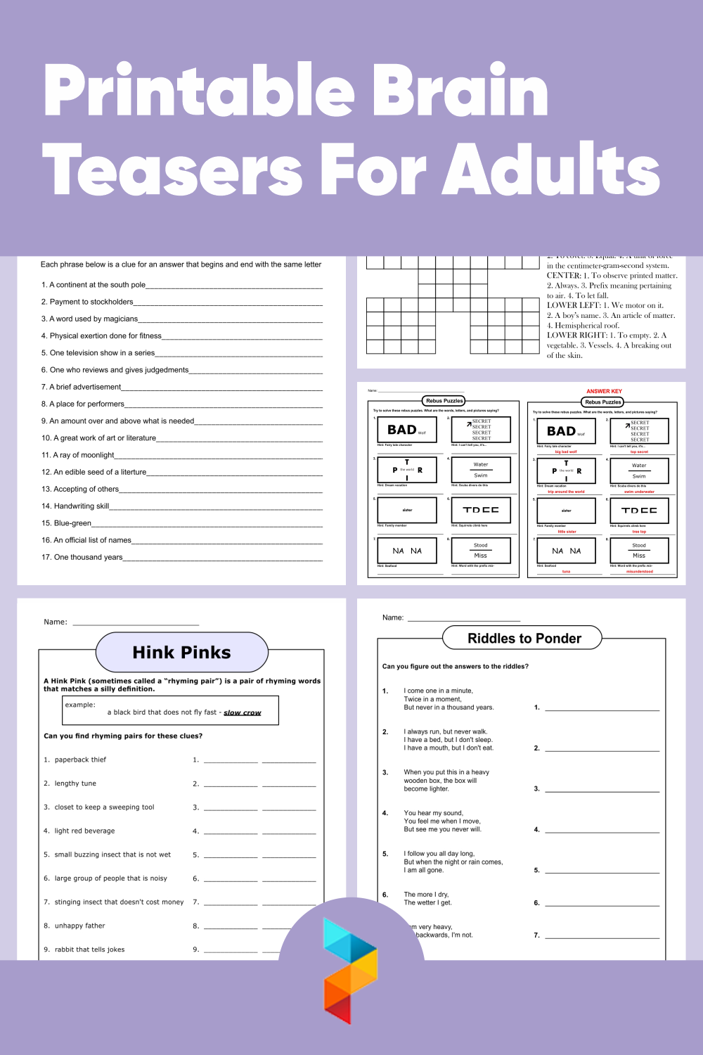 Brain Teasers For Adults 10 Free PDF Printables Printablee