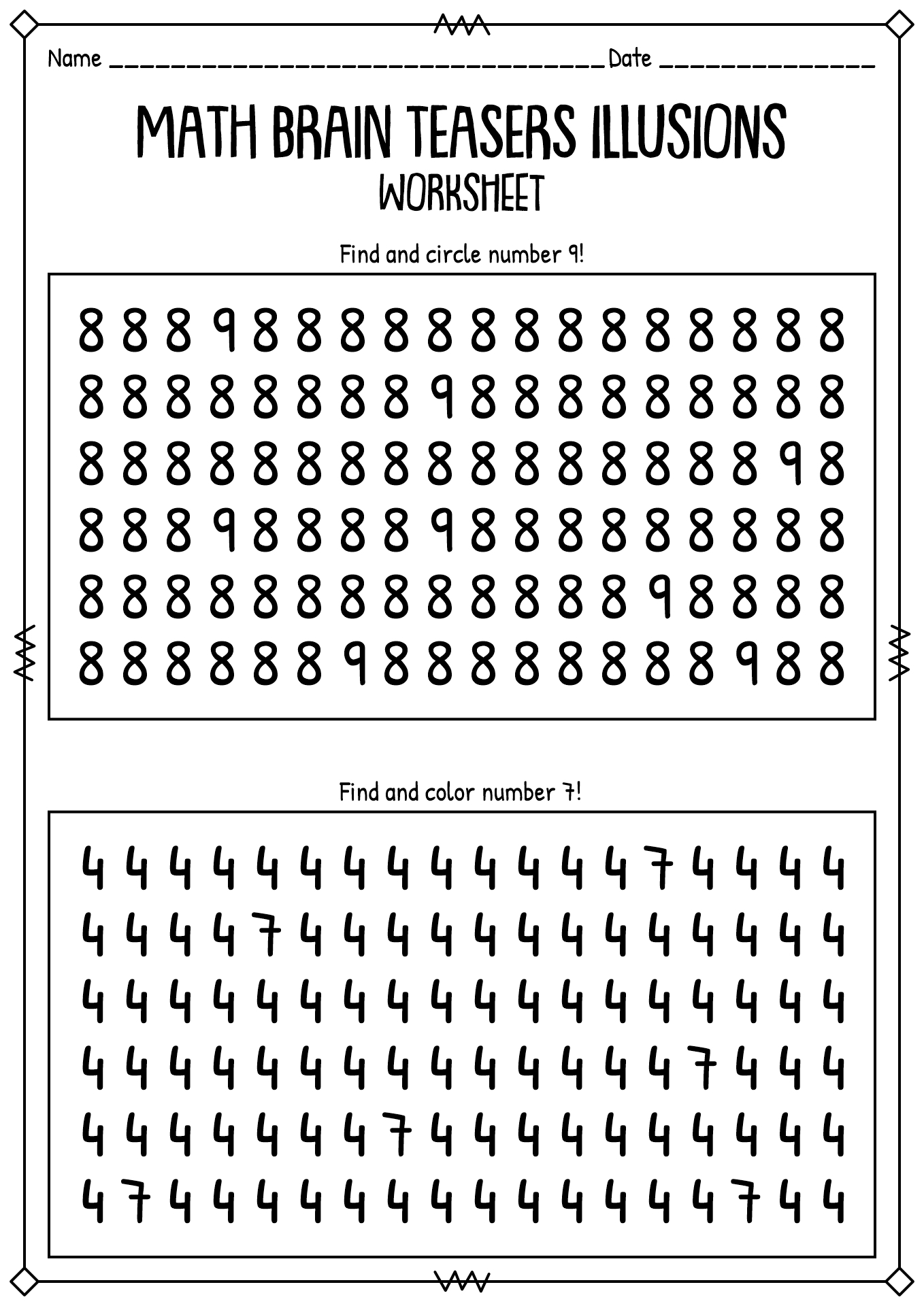 Fun Printable Brain Games Worksheets