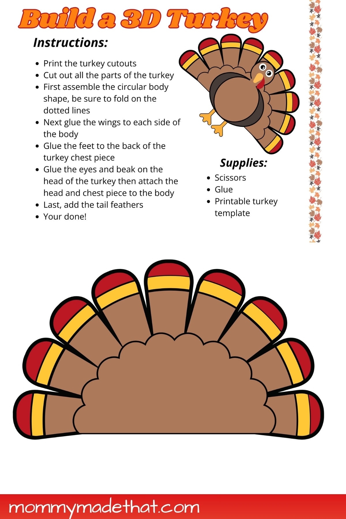 Free Printable Turkey Craft Template